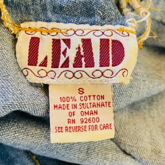 Vintage 90s Button-Up Denim Maxi Dress / Retro 90s Lead Front Button XS/S - Picture 7 of 7